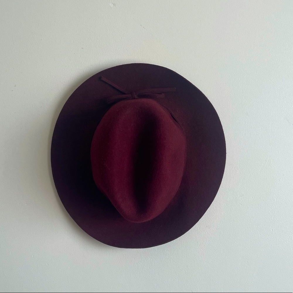 Burgundy Fedora 100% Wool